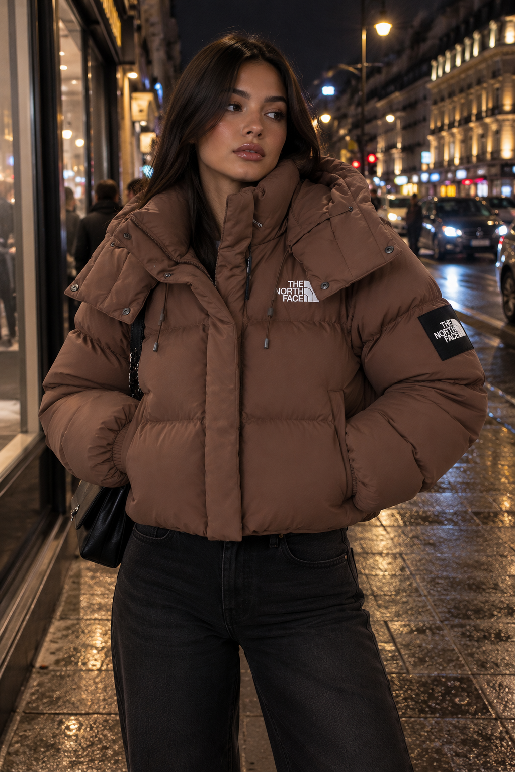 Abrigo TNF Retro Nuptse 2in1 Chaleco más Abrigo marrón Chocolate Mujer