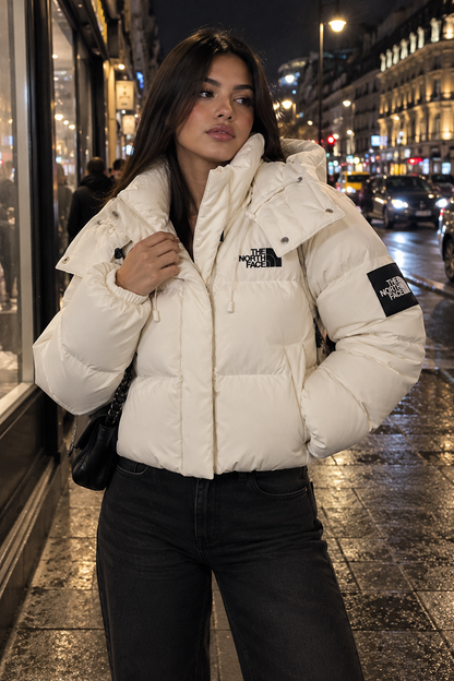 Abrigo TNF Retro Nuptse 2in1 Chaleco más Abrigo blanco Mujer